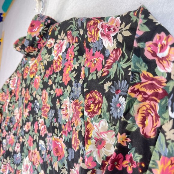 NWT Vintage ONE STEP UP Womens L Black Floral Cottagecore Long Sleeve Turtleneck - Picture 3 of 10